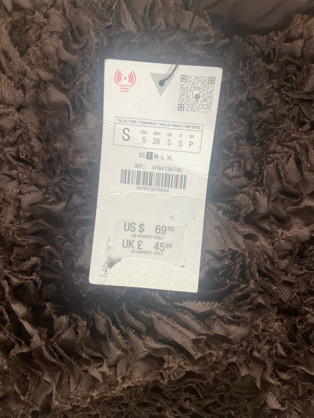 NWT Zara Voluminous Mesh Top in Brown - Picture 12 of 13